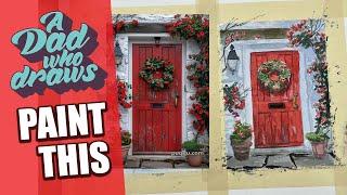 Adding Depth to Your Red Door: Watercolor Techniques for Vibrant Color