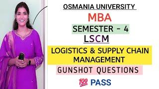 LOGISTICS & SUPPLY CHAIN MANAGEMENT || LSCM || MBA SEM-4 IMPORTANT QUESTIONS || @shivanipallela