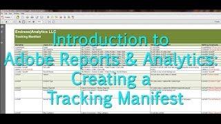 [Tutorial] Adobe Reports & Analytics: Creating a Tracking Manifest