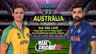 INDIA VS AUSTRALIA 3rd ODI LIVE | REAL CRICKET 22 STREAM | TECHNICAL MARWADI