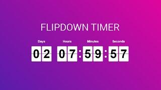 how to create flip countdown clock with javascript and css3 | Flipdown js