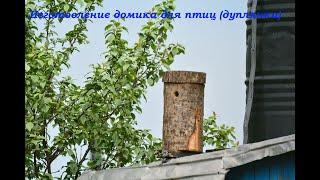 Как изготовить дуплянку для птиц. How to make a natural house (nestbox) for birds.