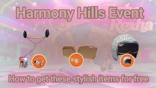 How to get Pink Cassette Player, Disco Sunglasses, Disco Ball Helmet in Harmony Hills  RP game!