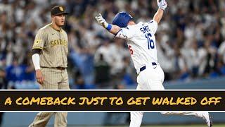 Padres walked off by Dodgers after 9th inning comeback