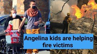 Angelina Jolie and Brad Pitt kids are helping fire victims #angelinajolie #losangelesfire