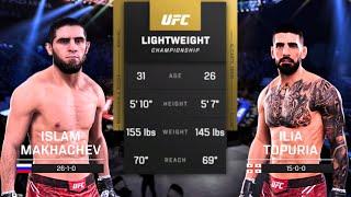 Islam Makhachev vs Ilia Topuria FULL FIGHT | UFC 5 AI Simulation