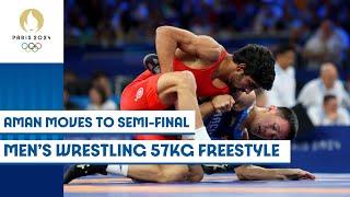  Aman secures semi-final spot in men's wrestling freestyle 57kg | Paris 2024 highlights