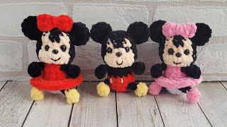 Микки и Мини Маус крючком из плюшевой пряжиmickey mouse crochetmickey mouse häkeln