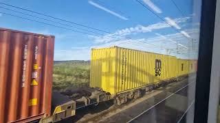 Overtaking two Class 90s in the Staffordshire countryside