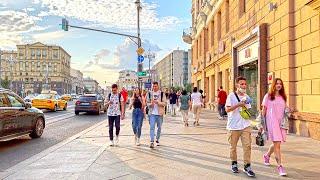 Walking tour - Tverskaya Street -  Moscow 4k, Russia  - HDR