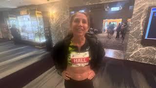 Sara Hall talks after running 2:30 at the 2024 Chicago Marathon