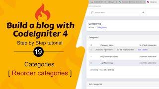 #19. Reorder Categories in CodeIgniter 4