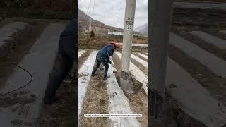 Skilled workers use large hammers to remove power poles #Tools #Power construction #Demolition