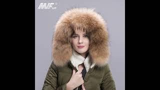 MWFur Real Natural Raccoon Fur Scarf Women Winter Fashion Luxury Warm High Quality Fur Collar For Co