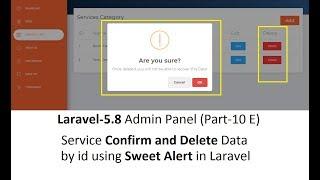 Laravel-5.8 Admin(Part-10 E)-How to confirm and delete data by id using Sweet alert in laravel