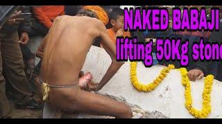 NAKED BABAJI LIFTING 50KG STONE WITH PENIS || PASHUPATINATH