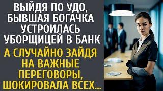 Выйдя по УДО, бывшая богачка устроилась уборщицей в банк… А случайно зайдя на переговоры, шокировала