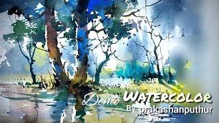 Water color demo painting by Prakashan Puthur