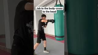 Jab to the body-cross to the head #boxing