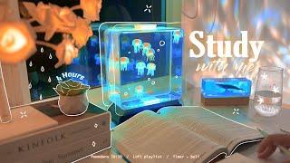 4-HOUR  Late Night Study With Me • Rain sounds️ + Lofi bgm • Pomodoro 50-10 • Day218️