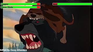 The Fox and the Hound (1981) Final Battle with healthbars