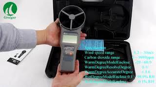 AZ8919 Multifunction anemometer carbon dioxide detector measuring Thermometer