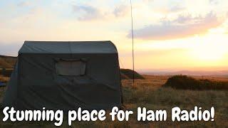 Incredible scenery for hilltop portable ham radio with Cal the DX Commander