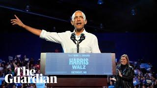 'Love me some Eminem': Obama raps on stage at Harris campaign rally