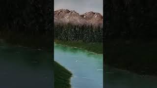 Pristine, original oil painting #etsy #painting #landscapepainting #rockymoutain #artwork #sky #lake