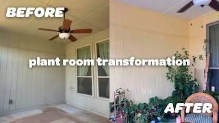 Plant Room Transformation Ep 1 | icky covered porch to bright, yellow sunroom