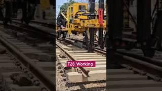 Railway Track shifting by T28 track machine