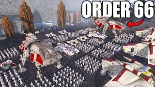 Full-Scale Clone Army ORDER 66 of JEDI TEMPLE Evacuation... - Men of War: Star Wars Mod