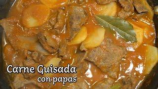 Como hacer CARNE GUISADA CON PAPAS. Receta facil  video #11