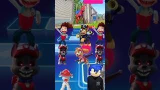 Paw Patrol Scary Ryder vs Vlad and Niki vs Spiderman X Coffin Dance Tiles Hop 174 #shorts