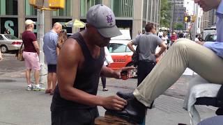 Shoe shine in New York - Don Ward best street shoe shine