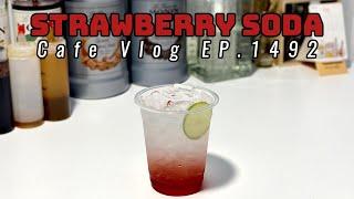 Cafe Vlog EP.1492 | Strawberry Soda | Strawberry drinks | Soda drinks