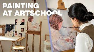 A whole week of painting at Artschool  Cozy Art Vlog