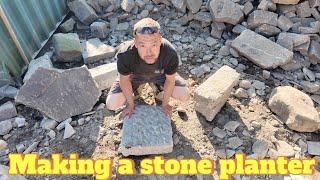 Making a stone planter