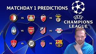 My Champions League Matchday 1 Predictions 19/09/24