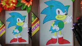 Ёжик Соник открытка своими руками Sonic The Hedgehog On Paper Card DIY