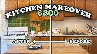 $200 DIY KITCHEN MAKEOVER | Rental Friendly Updates on a Budget w/ POP OF COLOR