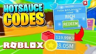 ROBLOX HOT SAUCE SIMULATOR ALL SECRET MONEY CODES!!