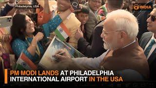 PM Modi lands at Philadelphia International Airport in the USA | DD India