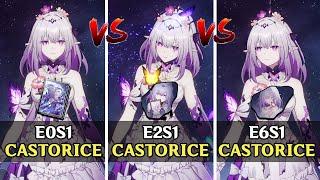 [V5] Castorice E0S1 vs E2S1 vs E6S1 Showcase Comparison with Tribbie E0S1 - Honkai: Star Rail