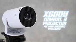 XGODY Gimbal 3 Smart Mini Portable Projector! WiFi 6, Android, Mirror Casting etc for just RM 180!