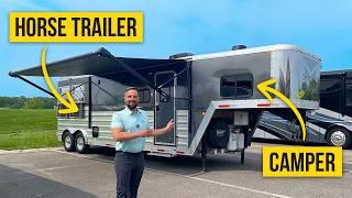This INSANE Horse Trailer is Also a Luxury RV + Toy Hauler?! | Merhow 8211 RK-RS Tour