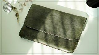 [Leather Craft] Making a leather laptop case