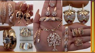 Fashionable Gold Earrings and Ring 2024 Jewelry Gold