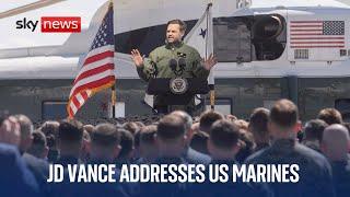 JD Vance speaks to US marines in Virginia