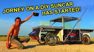 Homemadeself-made DIY️electric SUN CAR  Great JOURNEY on solar power! Part #1